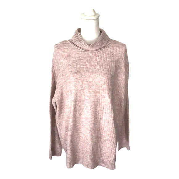 Como Vintage Women’s XL Pink Ribbed Knit Mock Neck Stretch Sweater NWT - Picture 9 of 14